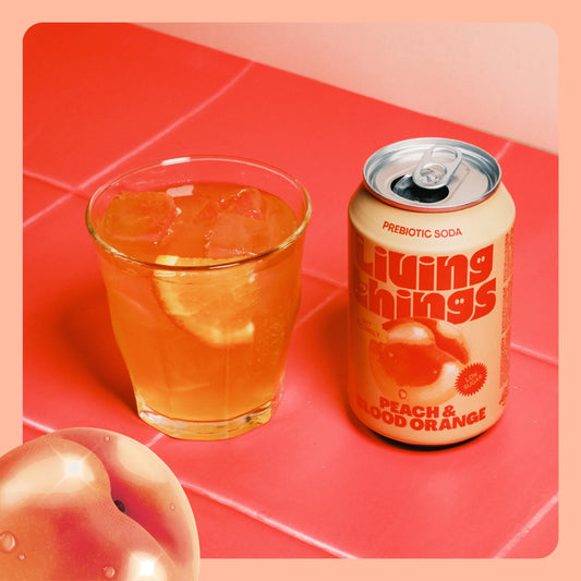 Peach & Blood Orange Soda 4x by Living things