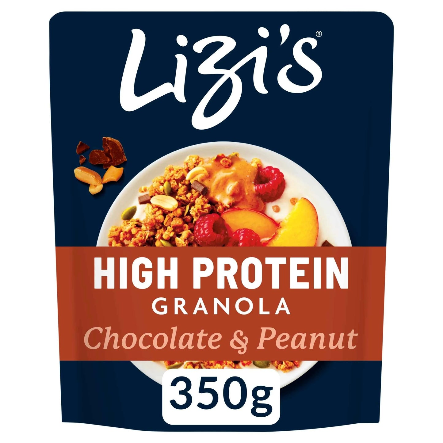 High Protein Granola - Chocolate & Peanut 350g by LIZI'S