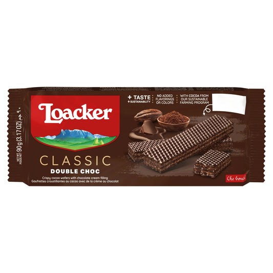Classic Double Chocolate Wafers 90g by LOACKER