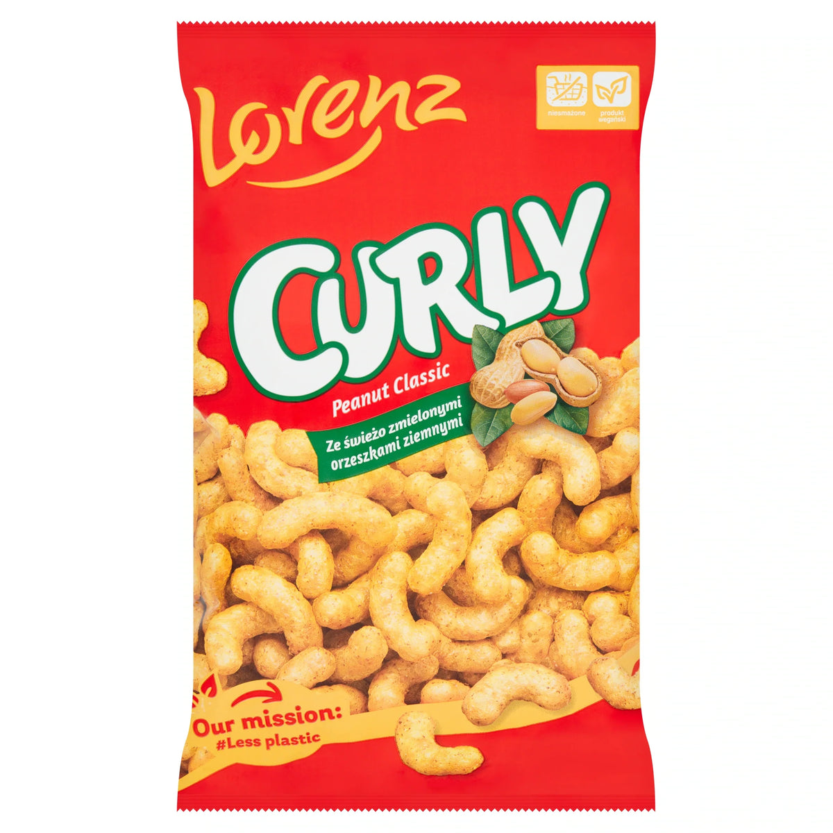 Curly Corn Snack - Peanut Classic 120g by LORENZ at The British Vault