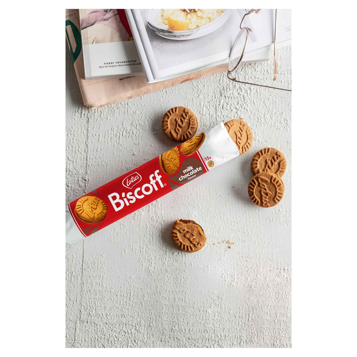 Biscoff Sandwich Biscuits Milk by Lotus
