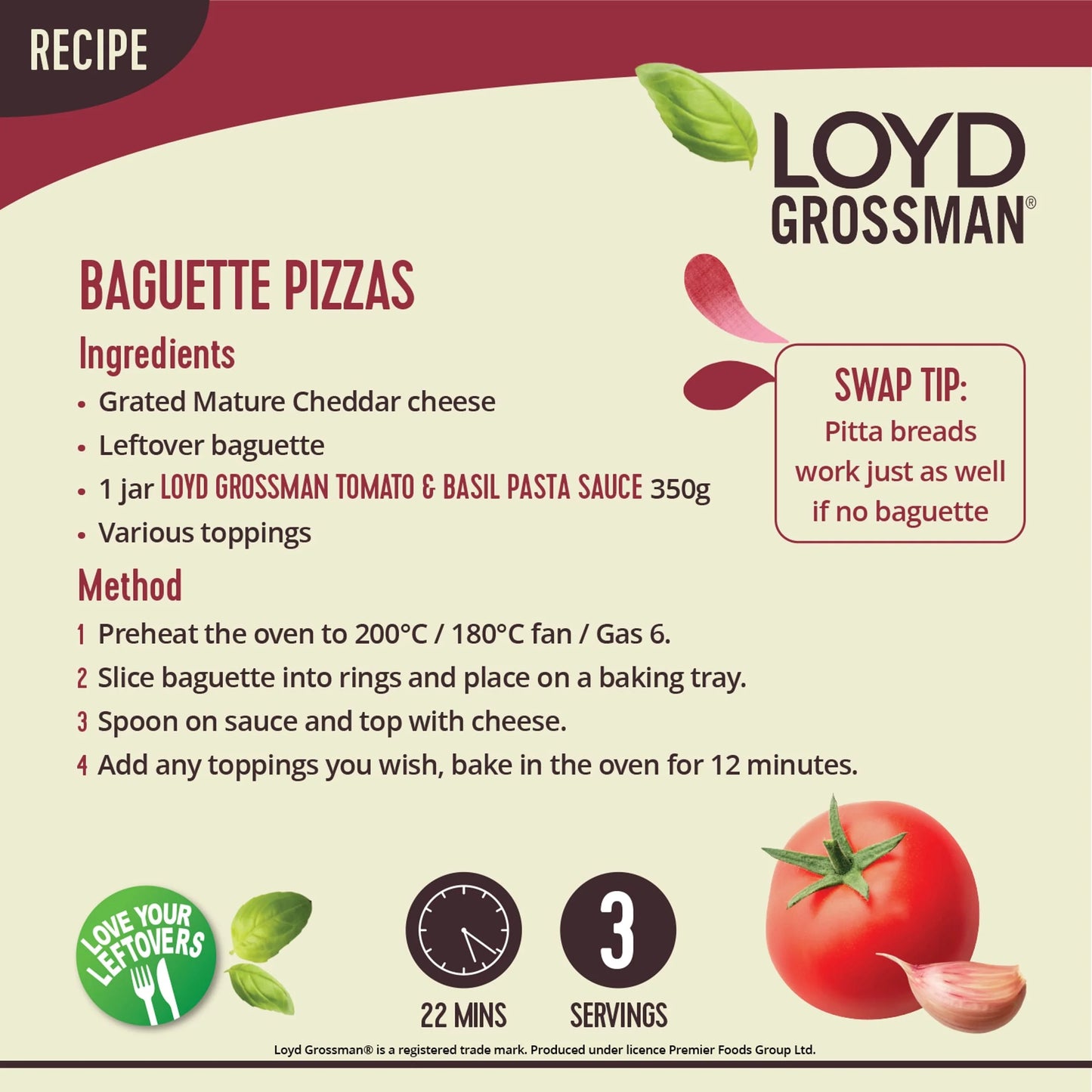 Tomato & Basil Pasta Sauce 350g by LOYD GROSSMAN