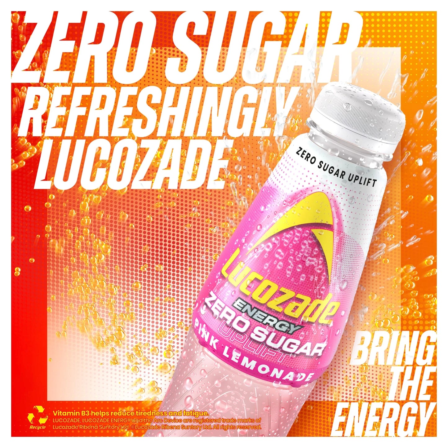 Energy Zero Pink Lemonade 500ml by Lucozade