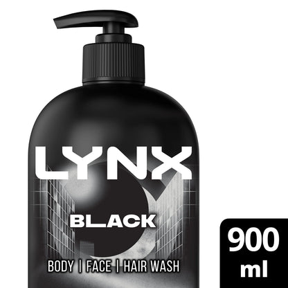 Men Black Body Wash Shower Gel 900ml by LYNX