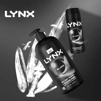 Men Black Body Wash Shower Gel 900ml by LYNX