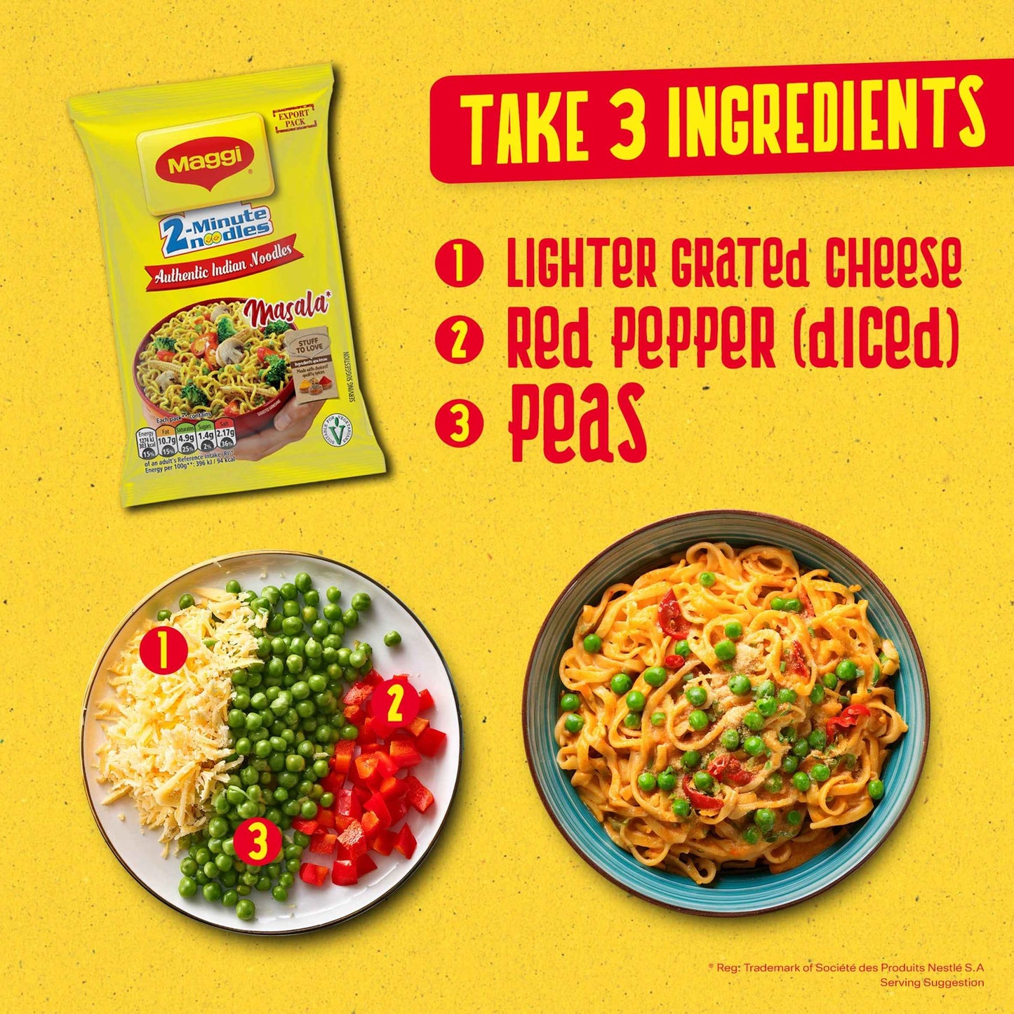 2 Minute Masala Flavour Instant Noodles by Maggi