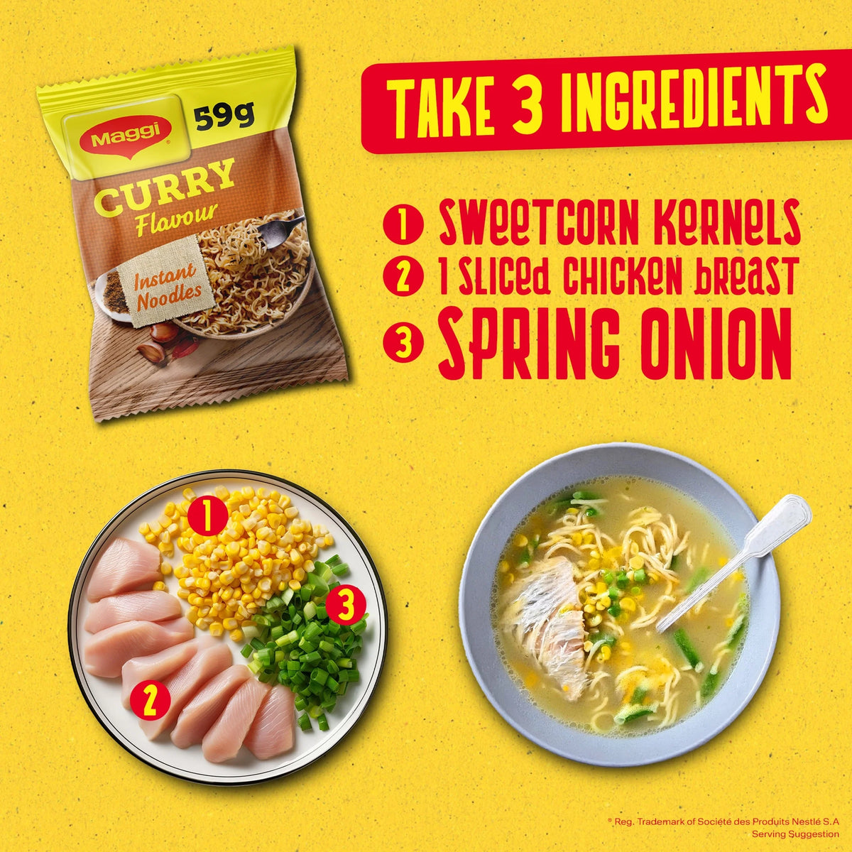 3 Minute Instant Noodles Curry Flavour by Maggi