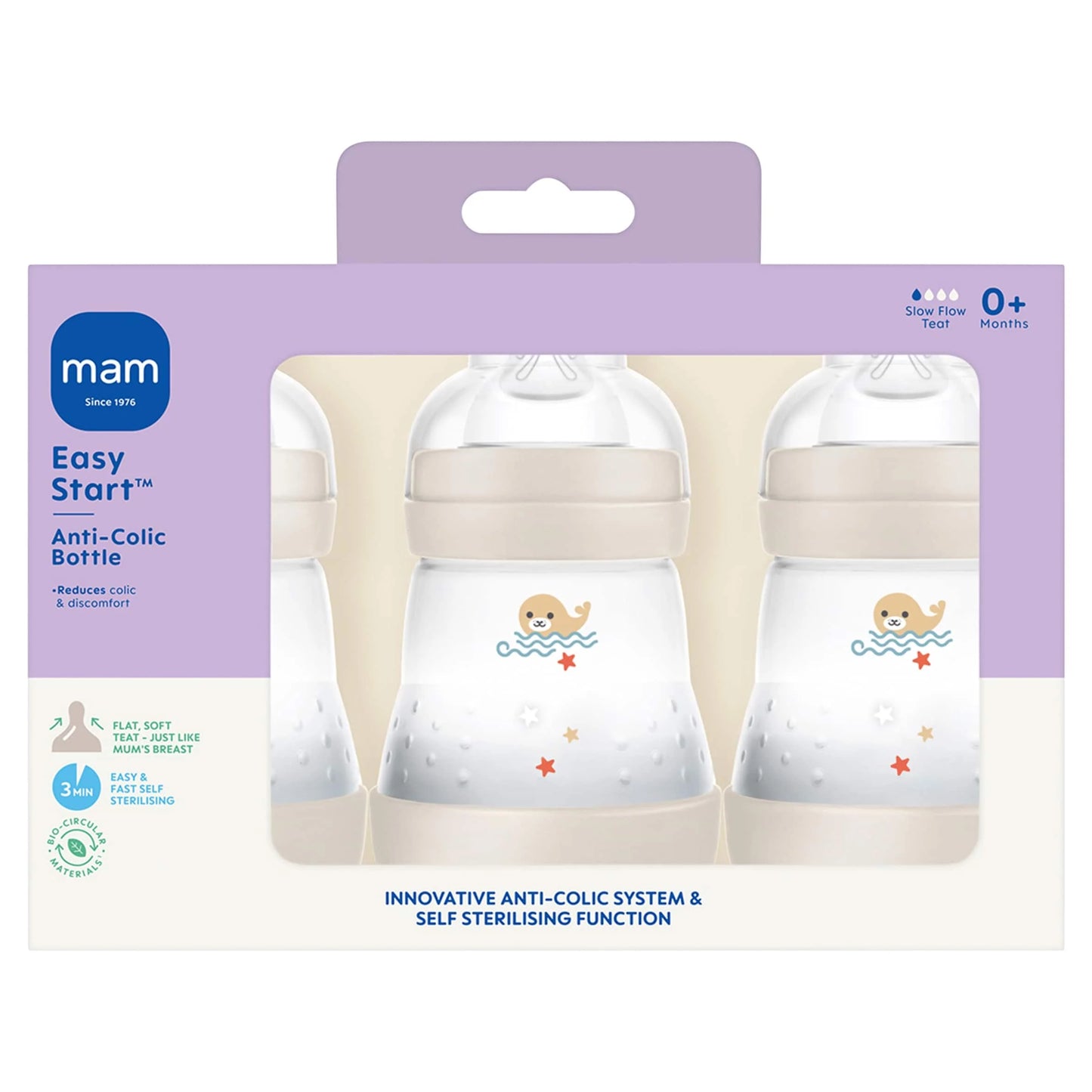 Easy Start Anti Colic 160ml Bottle 3 Pack by MAM