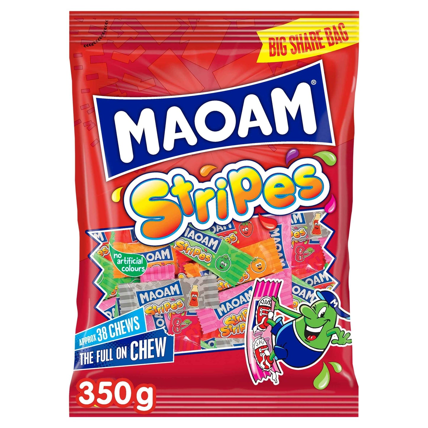 Stripes Fruit And Cola Flavour Chewy by MAOAM