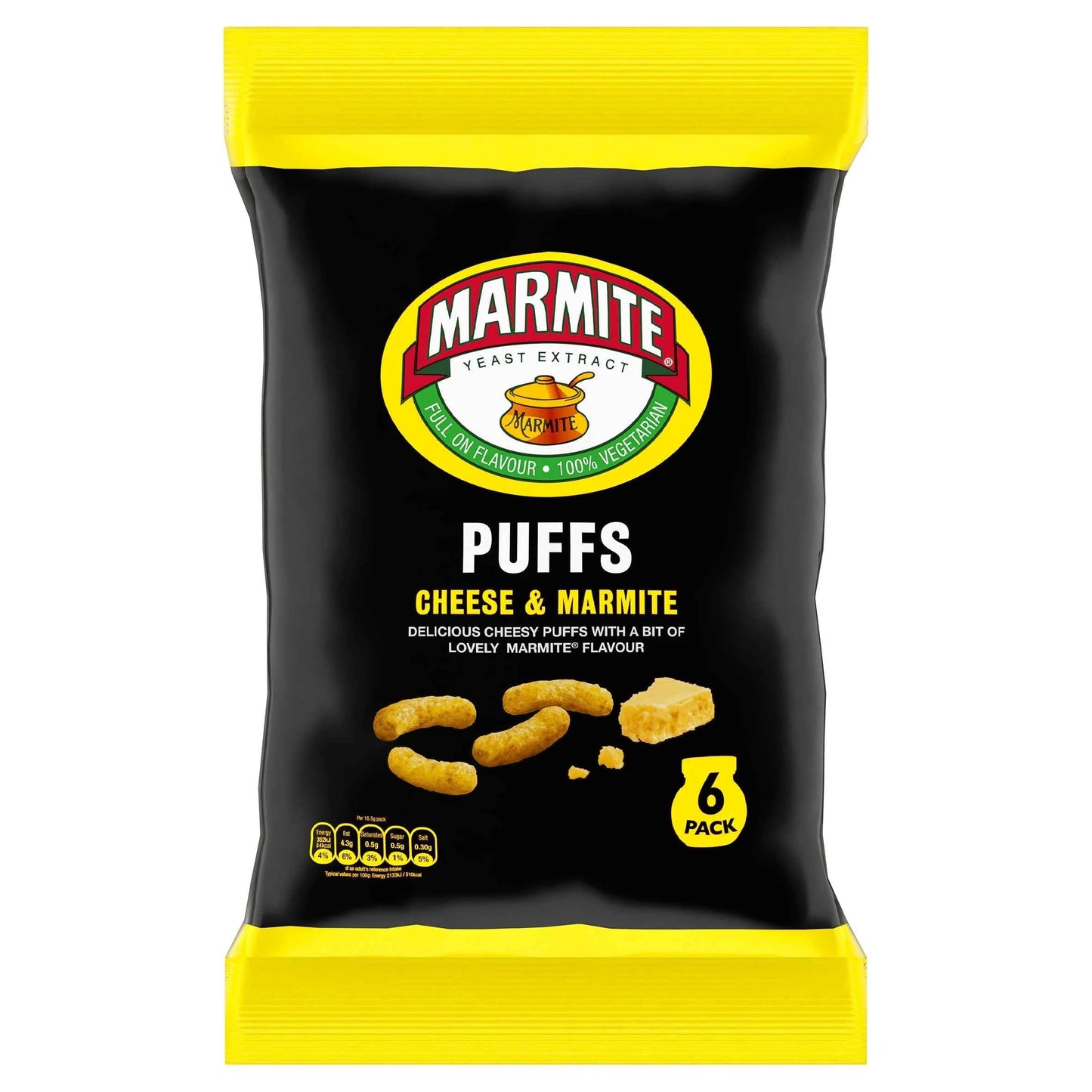 Puff Marmite & Cheese 6 X 16.5g by MARMITE