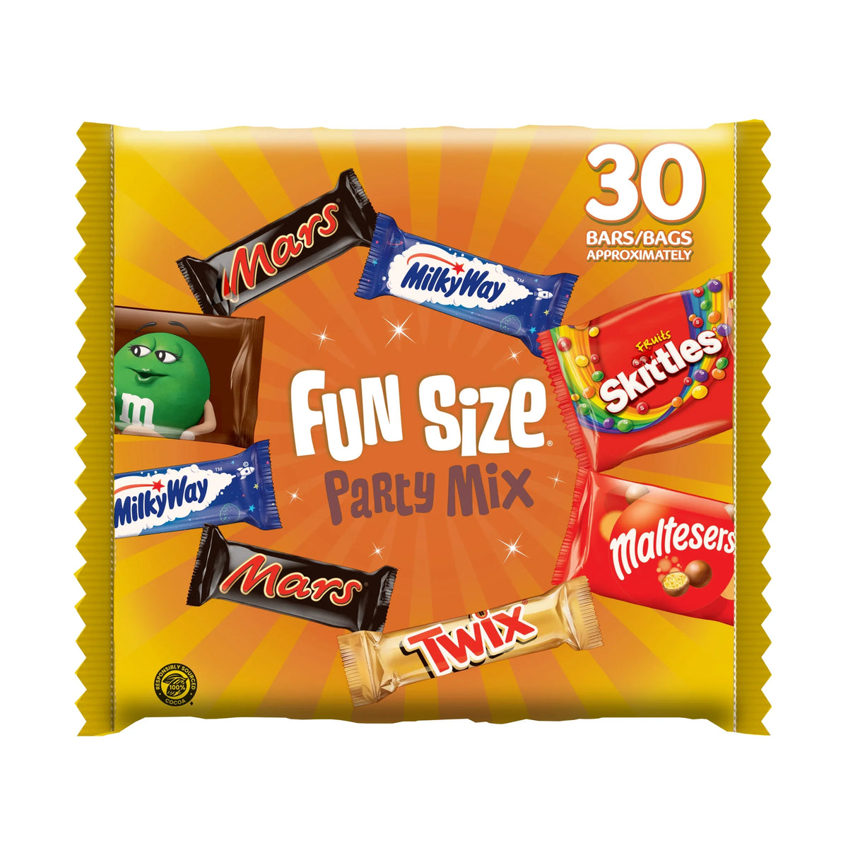 Funsize Party Mix Milk Chocolate Bag 540g by Mars at The British Vault