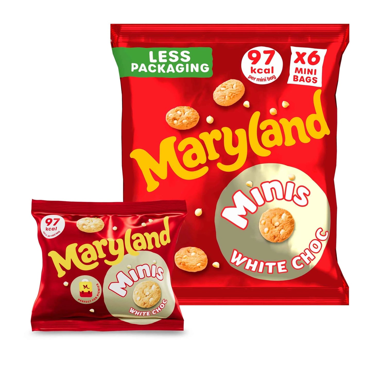 6 Mini White Choc Cookie Bags 118.8g by MARYLAND