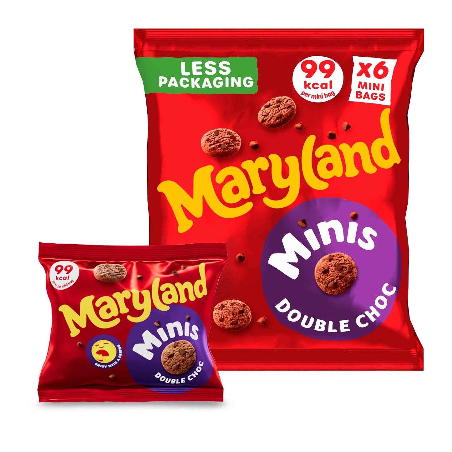 Minis Double Chocolate Chip Cookies Mini Bags Multipack, 6 by MARYLAND