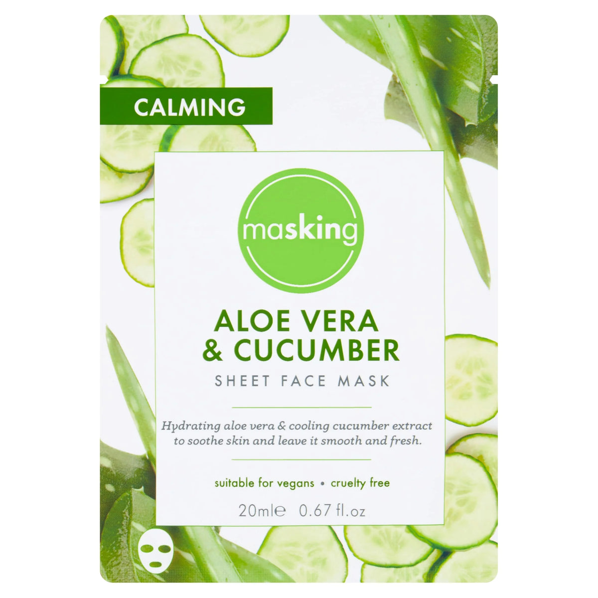 Aloe Vera & Cucumber Sheet Face Mask by MASKING