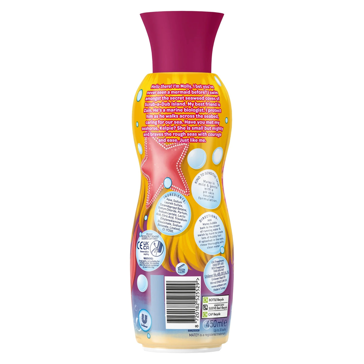 Molly Mermaid Bubble Bath 450ml by MATEY
