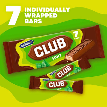 Club Mint Biscuit Bars 7x22g by McVitie's