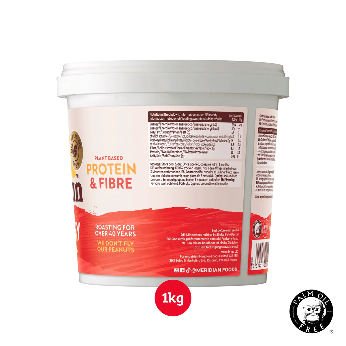Crunchy Peanut Butter 1kg by MERIDIAN