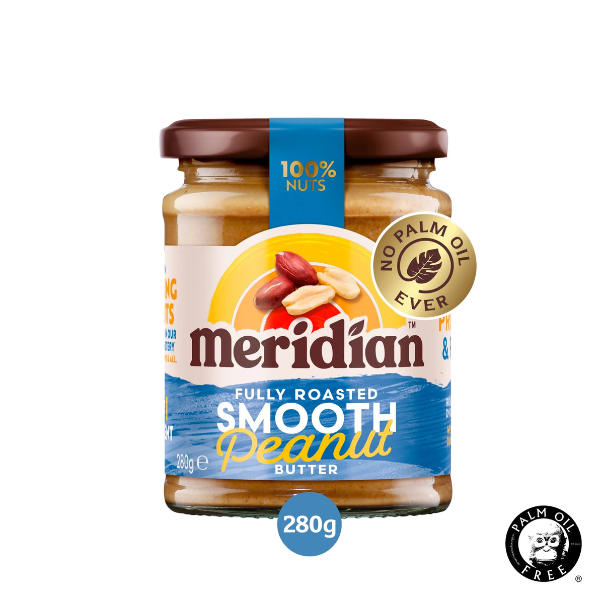 Smooth Peanut Butter 100% Nuts 280g by MERIDIAN