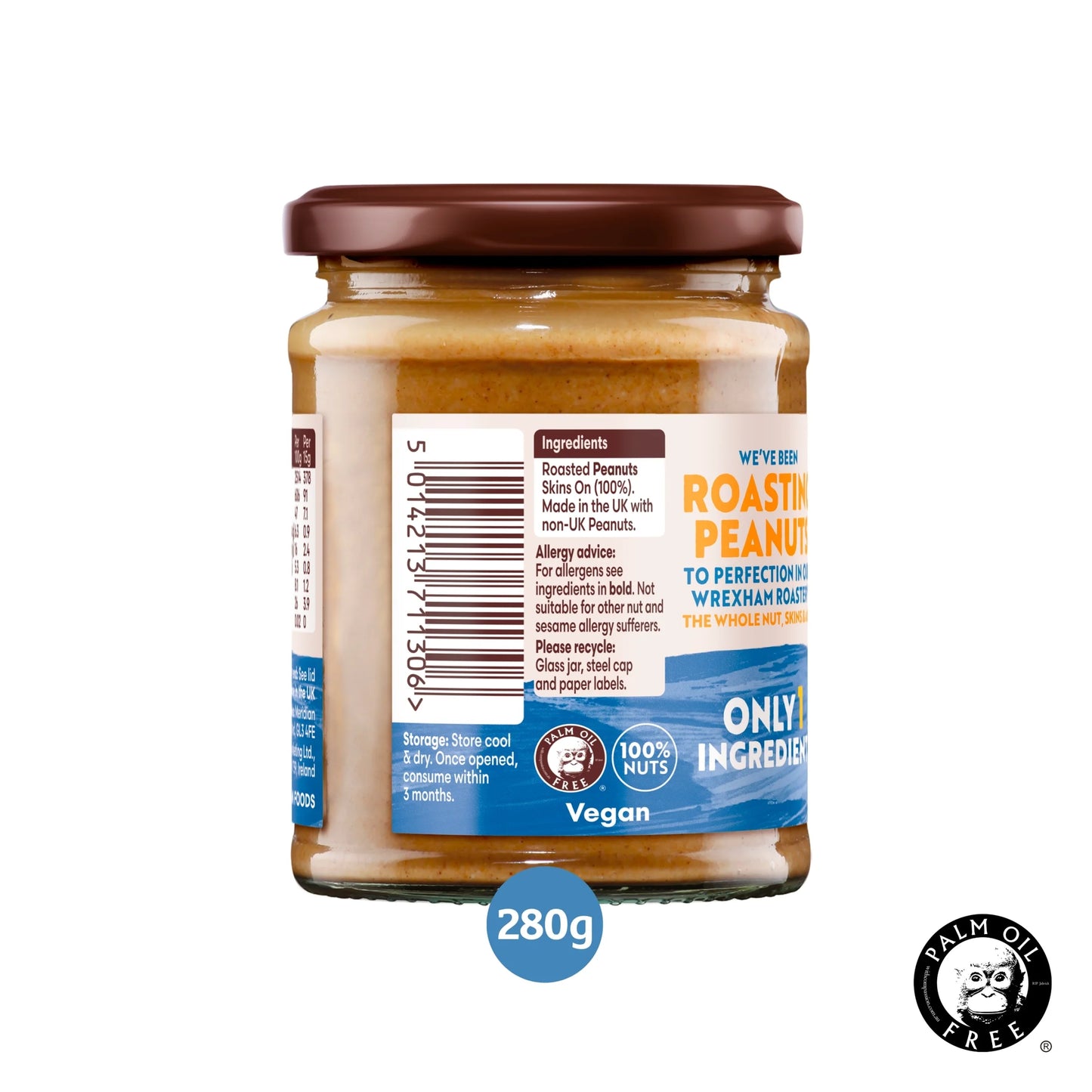 Smooth Peanut Butter 100% Nuts 280g by MERIDIAN