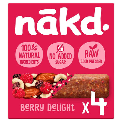 Berry Delight Raw Fruit & Nut Bar 4x35g by NAKD
