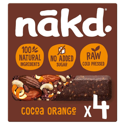 Cocoa Orange Fruit & Nut Bars 4 Pack 140g by NAKD