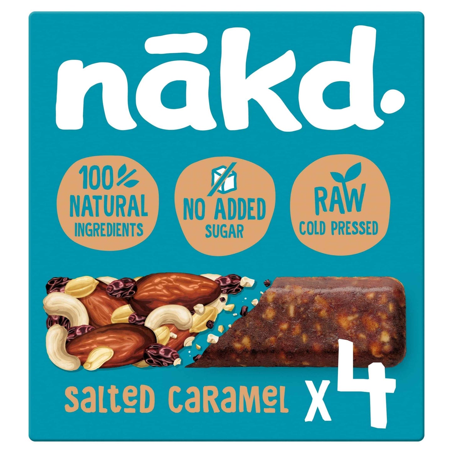 Fruit & Peanut Bars - Salted Caramel 4 Pack 35g by NAKD
