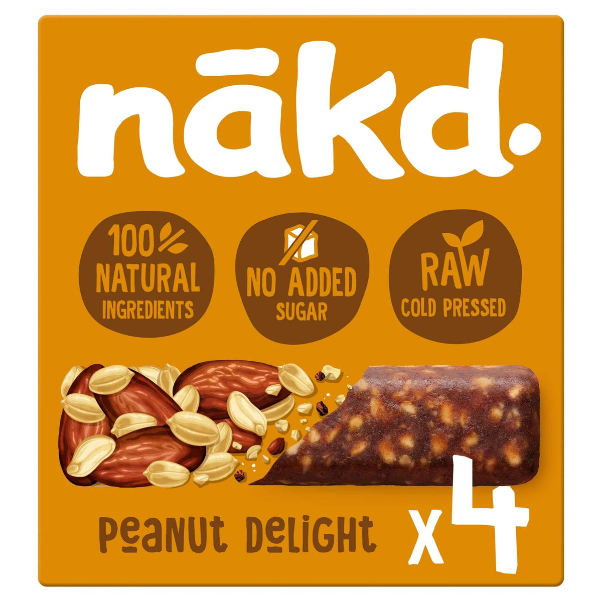 Peanut Delight Raw Fruit & Nut Bar 4x35g by NAKD