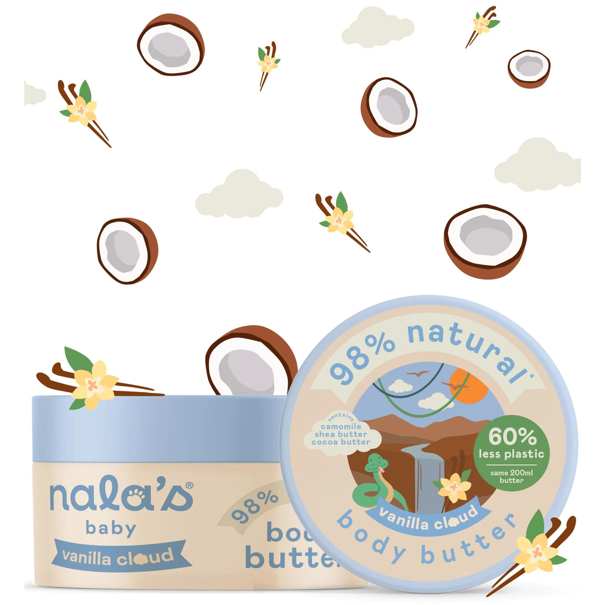 Baby Body Butter Vanilla Cloud 200ml by nala's