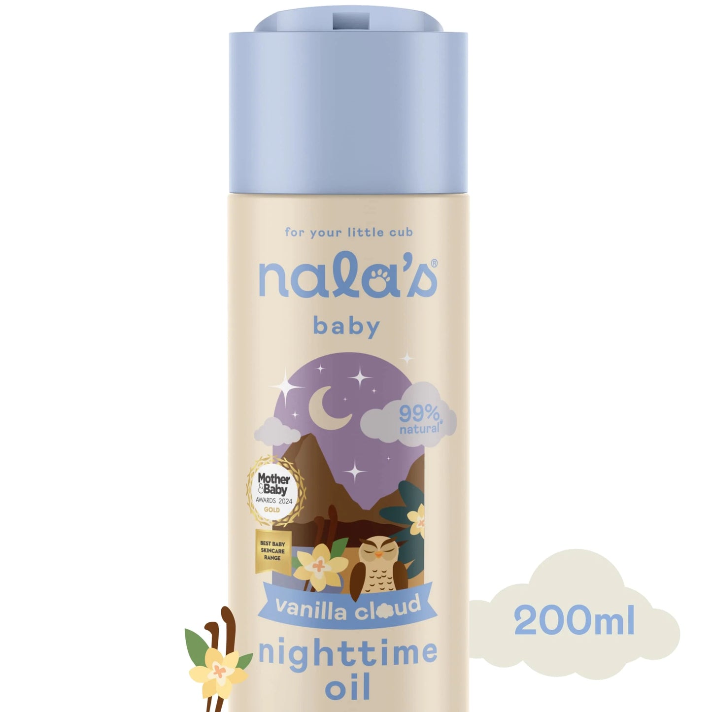 Baby Nighttime Oil Vanilla Cloud 200ml by nala's