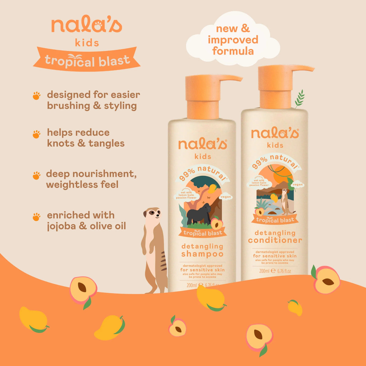 Kids Detangling Conditioner Tropical by nala's at The British Vault