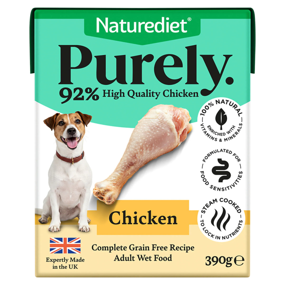 Purely Chicken Wet Adult Dog Food by Naturediet at The British Vault