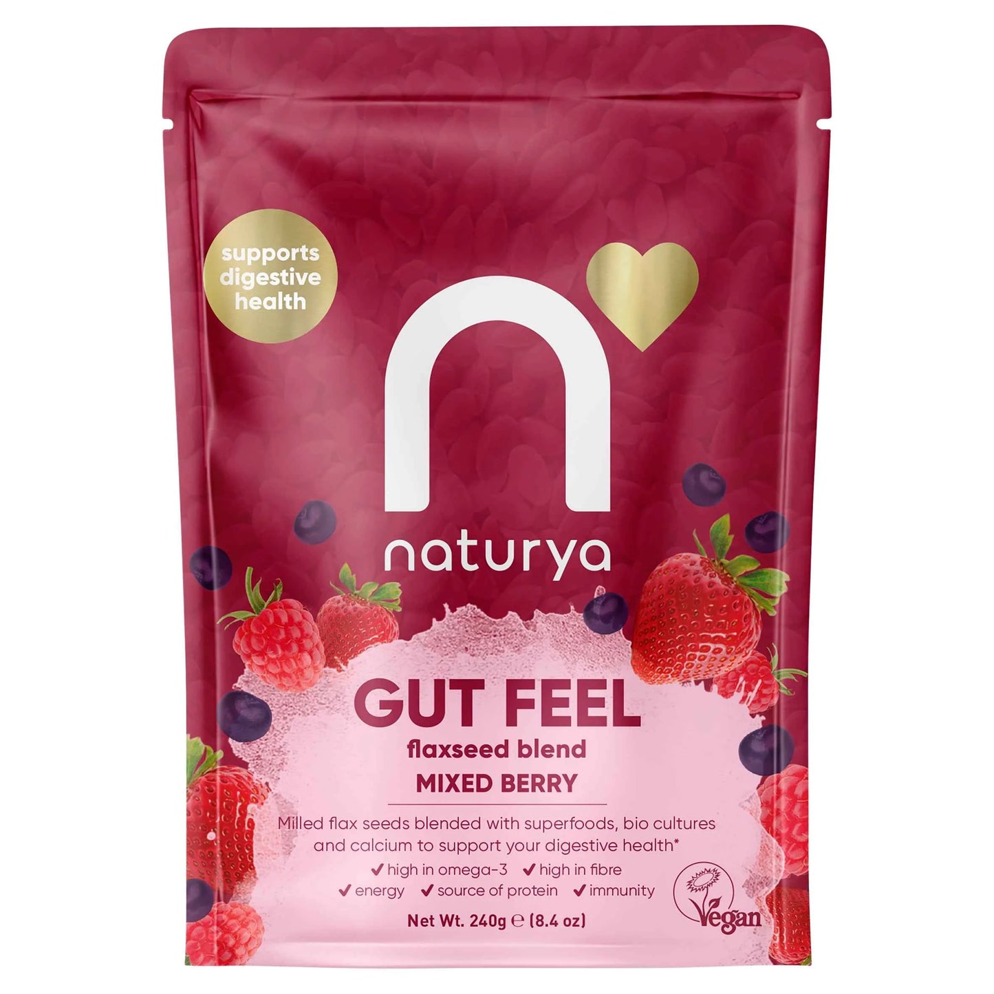 Gut Feel Flaxseed Blend - Mixed Berry by NATURYA