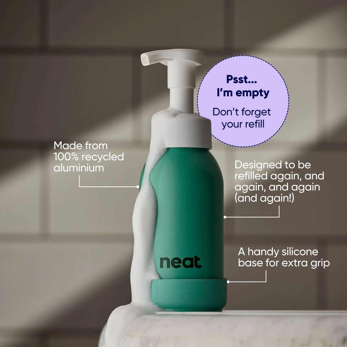 Sage Refillable Dispenser For Foaming Hand Wash 300ml by NEAT