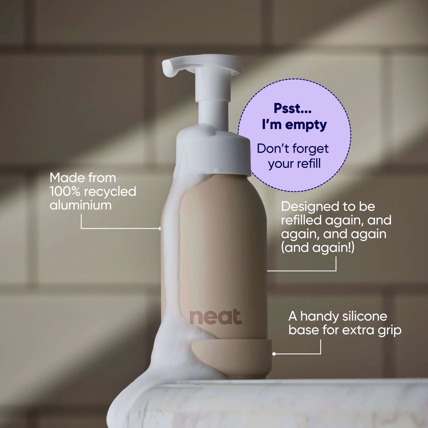 Stone Refillable Dispenser For Foaming Hand Wash 300ml by NEAT