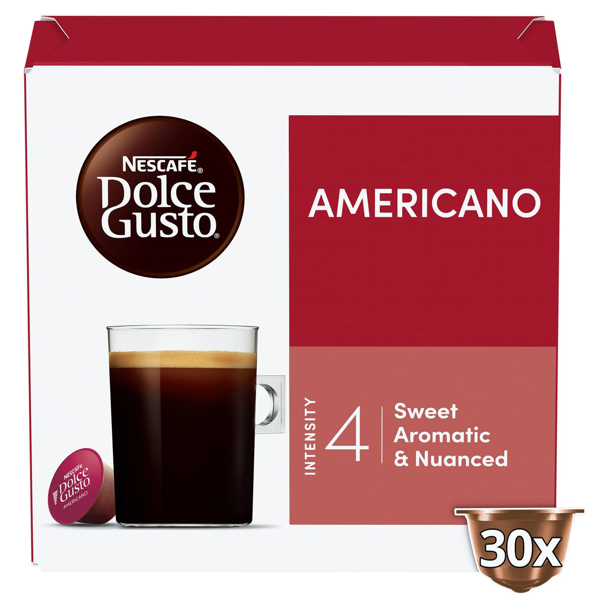 Americano Coffee Pods X30 by NESCAFE DOLCE GUSTO