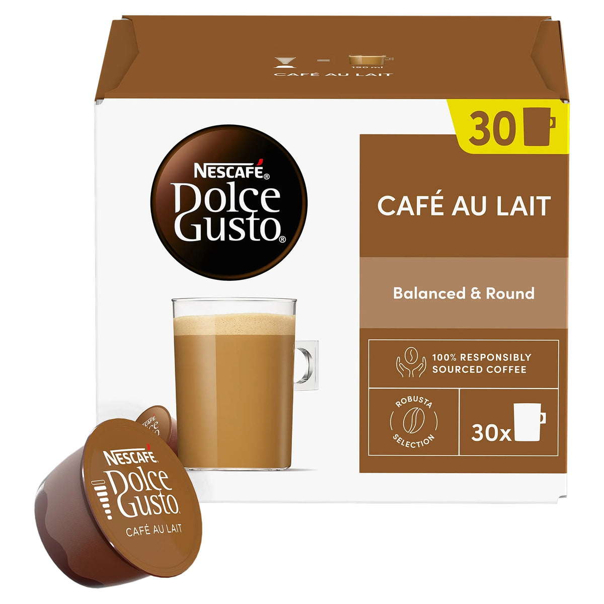 Cafe Au Lait Coffee Pods by NESCAFE DOLCE GUSTO