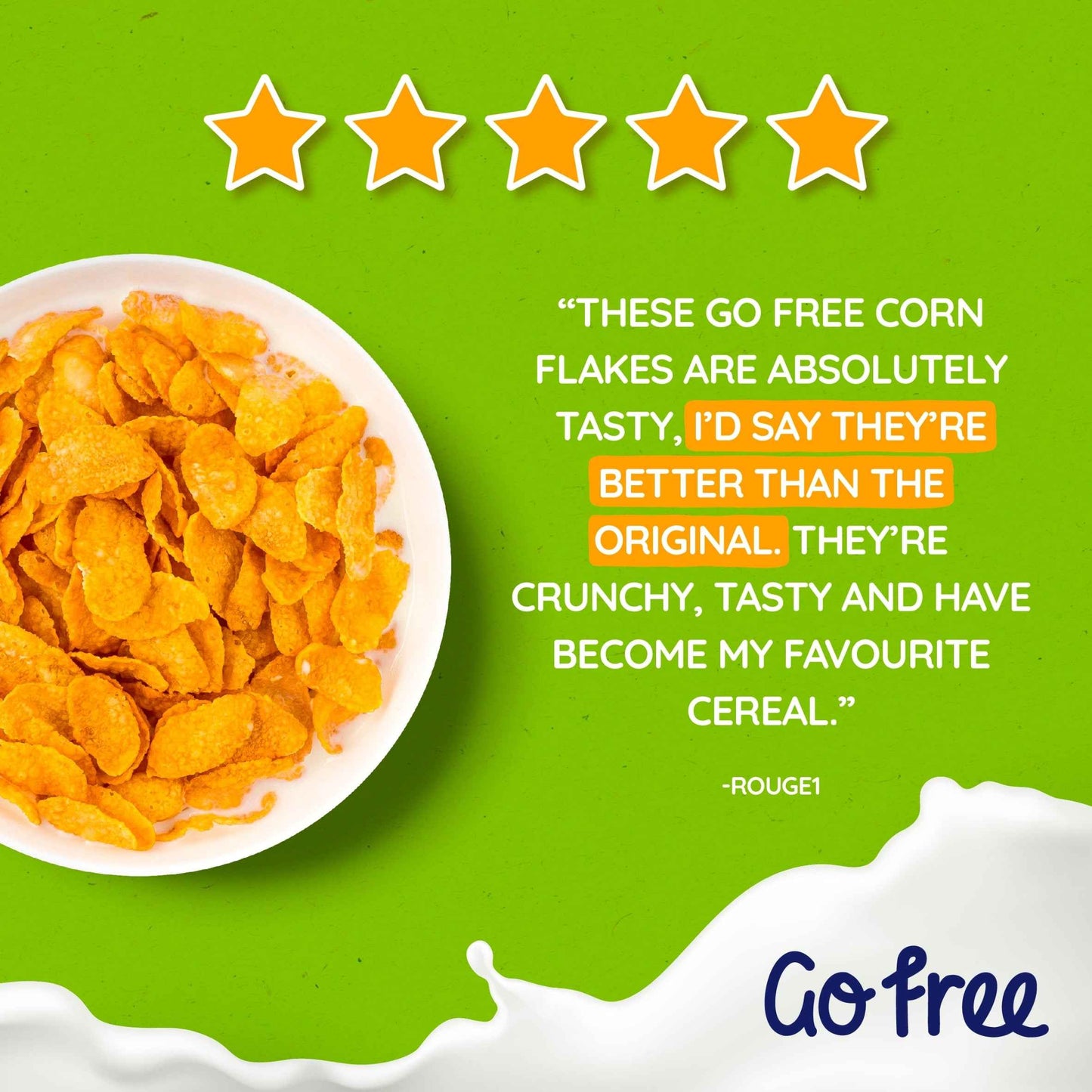 Nestlé Go Free Gluten Free Cornflakes Breakfast Cereal 375g by NESTLE