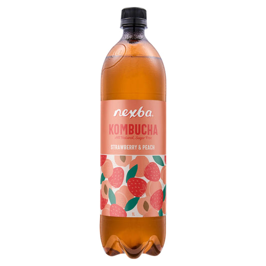 Strawberry & Peach Kombucha Drink 1 Litre by NEXBA