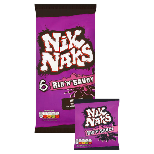Rib 'n' Saucy Multipack Crisps 6x20g by NIK NAKS