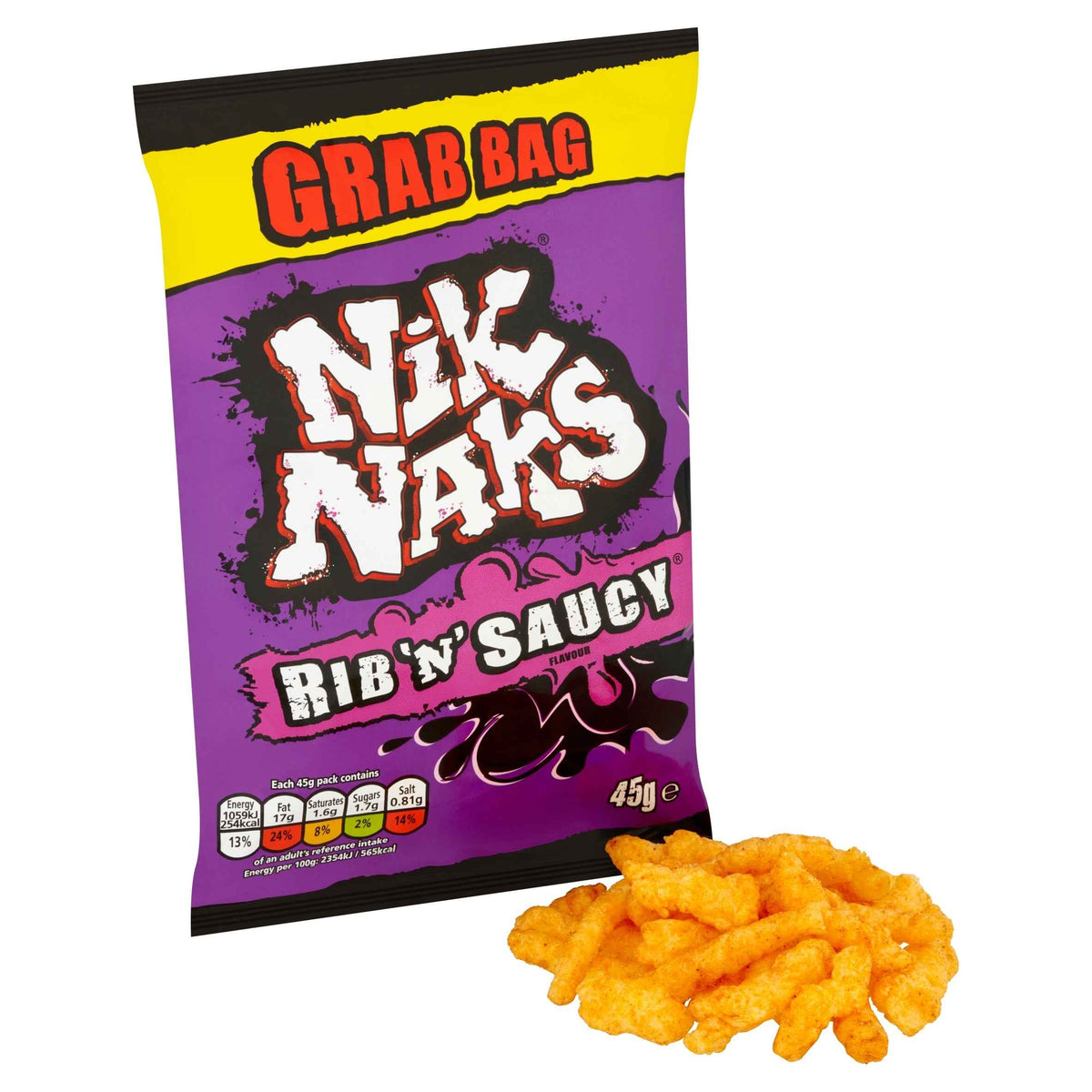 Rib & Saucy Flavour Crisps 45g by NIK NAKS