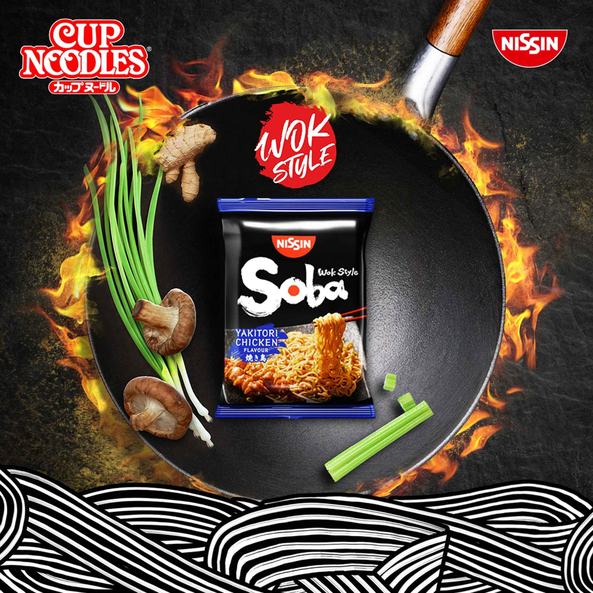 Wok Style Soba Noodles Classic 109g by NISSIN