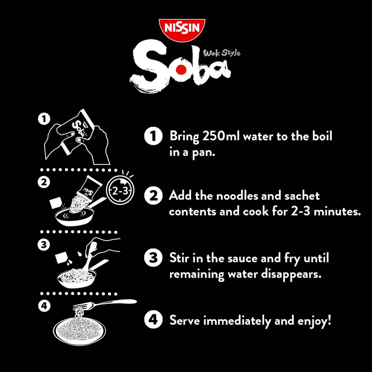 Wok Style Soba Noodles Classic 109g by NISSIN