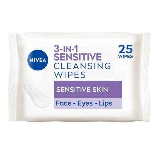 3-in-1 Sensitive Cleansing Wipes 25 Pack by NIVEA