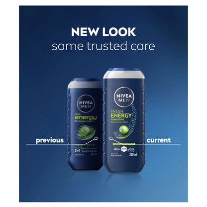 Men Energy Mint Extract Shower Gel 250ml by NIVEA