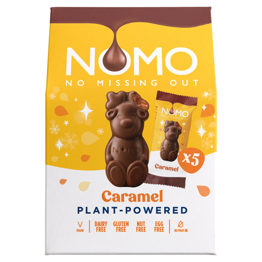Mini Caramel Reindeers 5pk 53g by NOMO at The British Vault