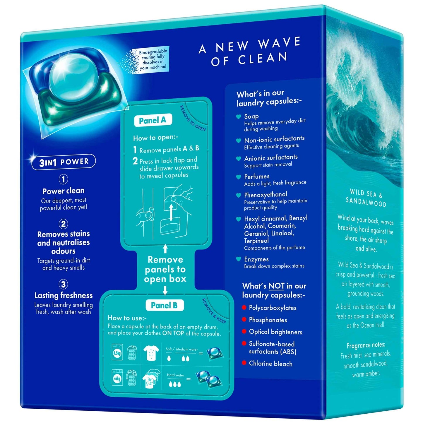 Oceansaver Plastic Free 30 Deep Clean Washing Capsules Wild Sea & by