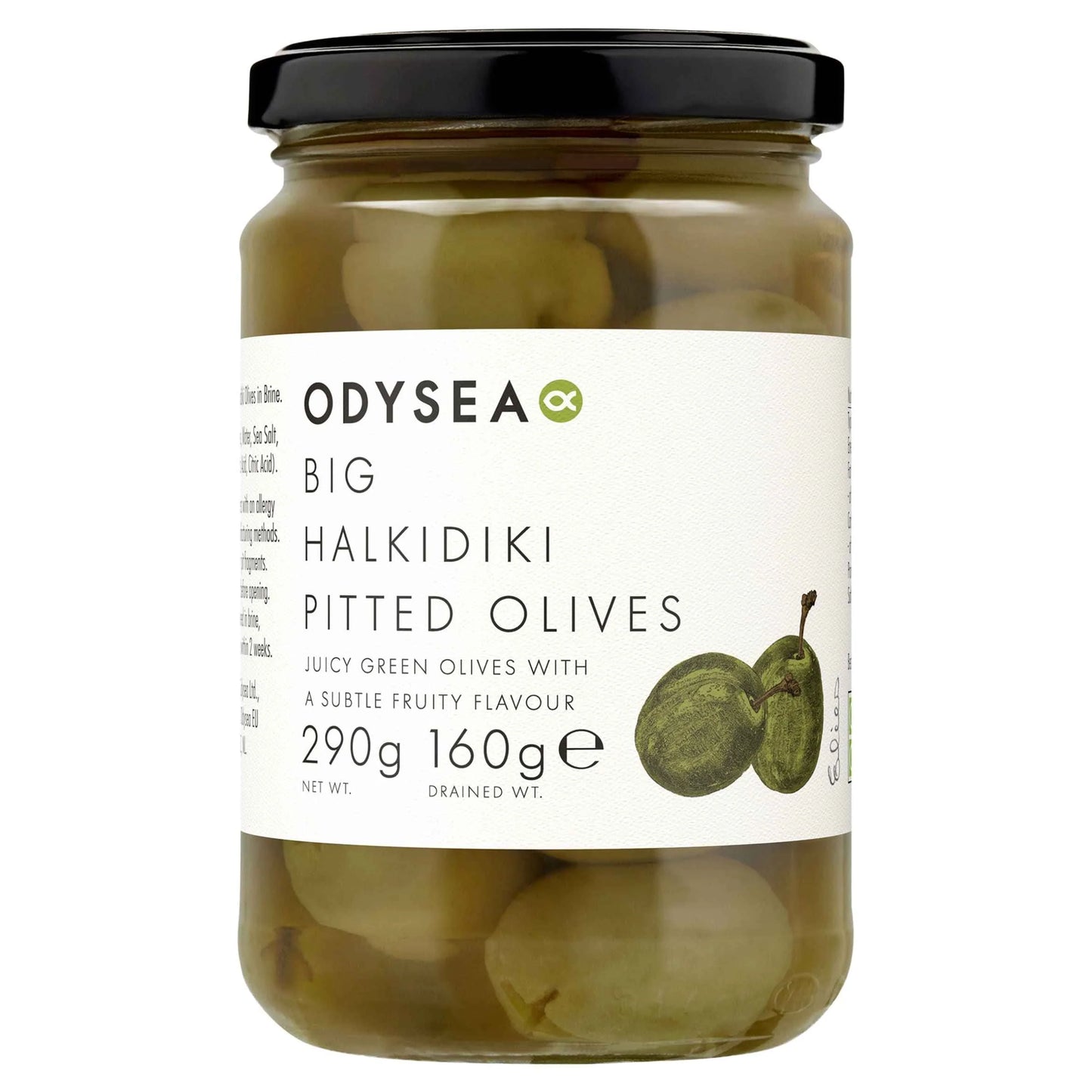 Big Halkidiki Pitted Olives 290g by ODYSEA