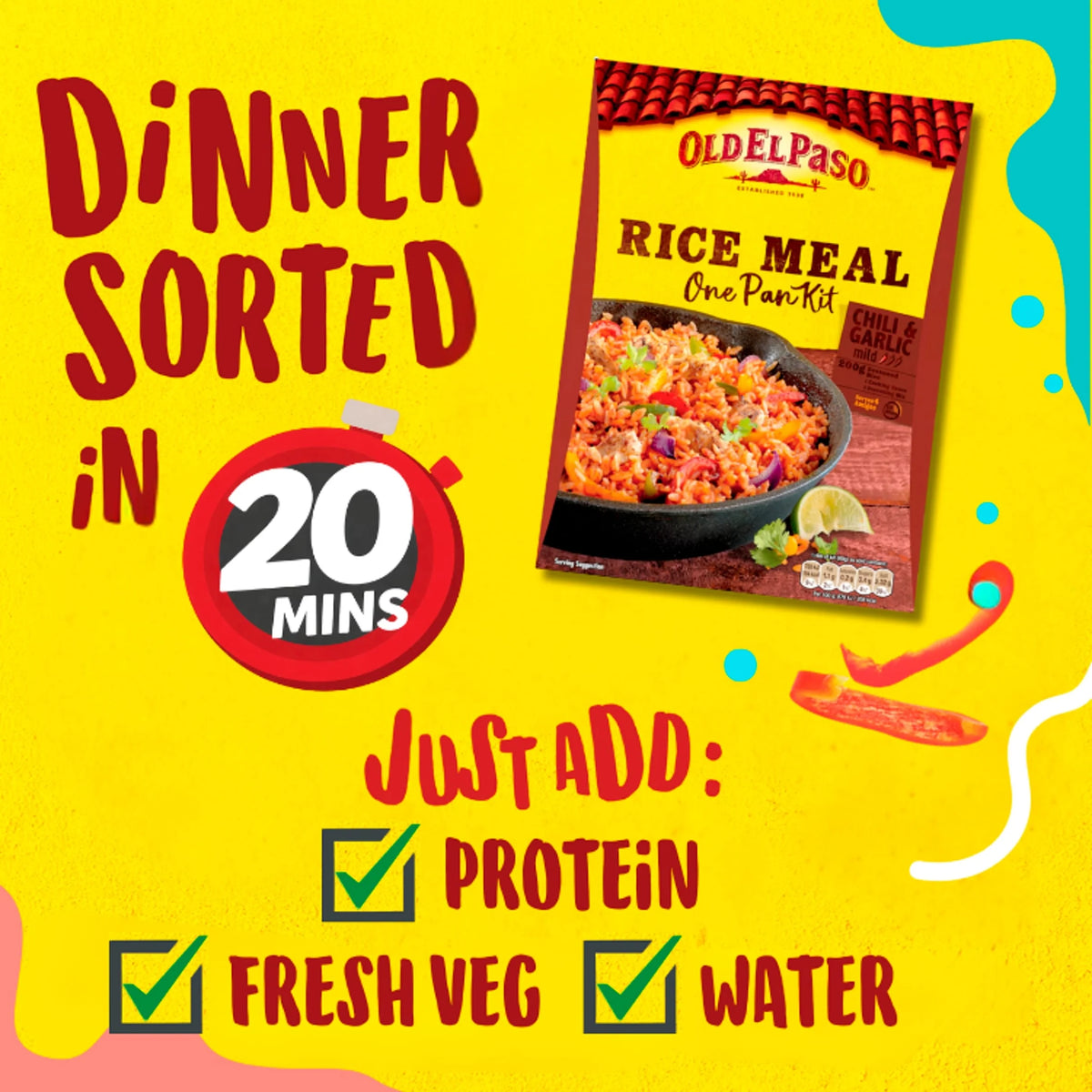 Chilli & Garlic Rice Kit 355g by OLD EL Paso