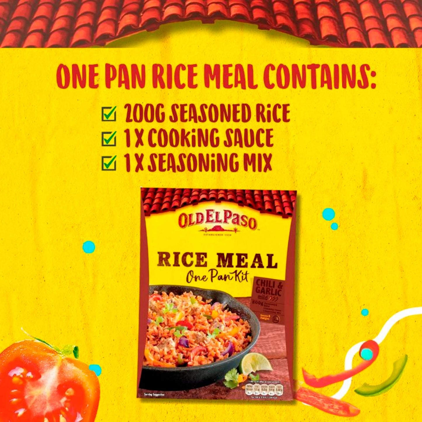 Chilli & Garlic Rice Kit 355g by OLD EL Paso