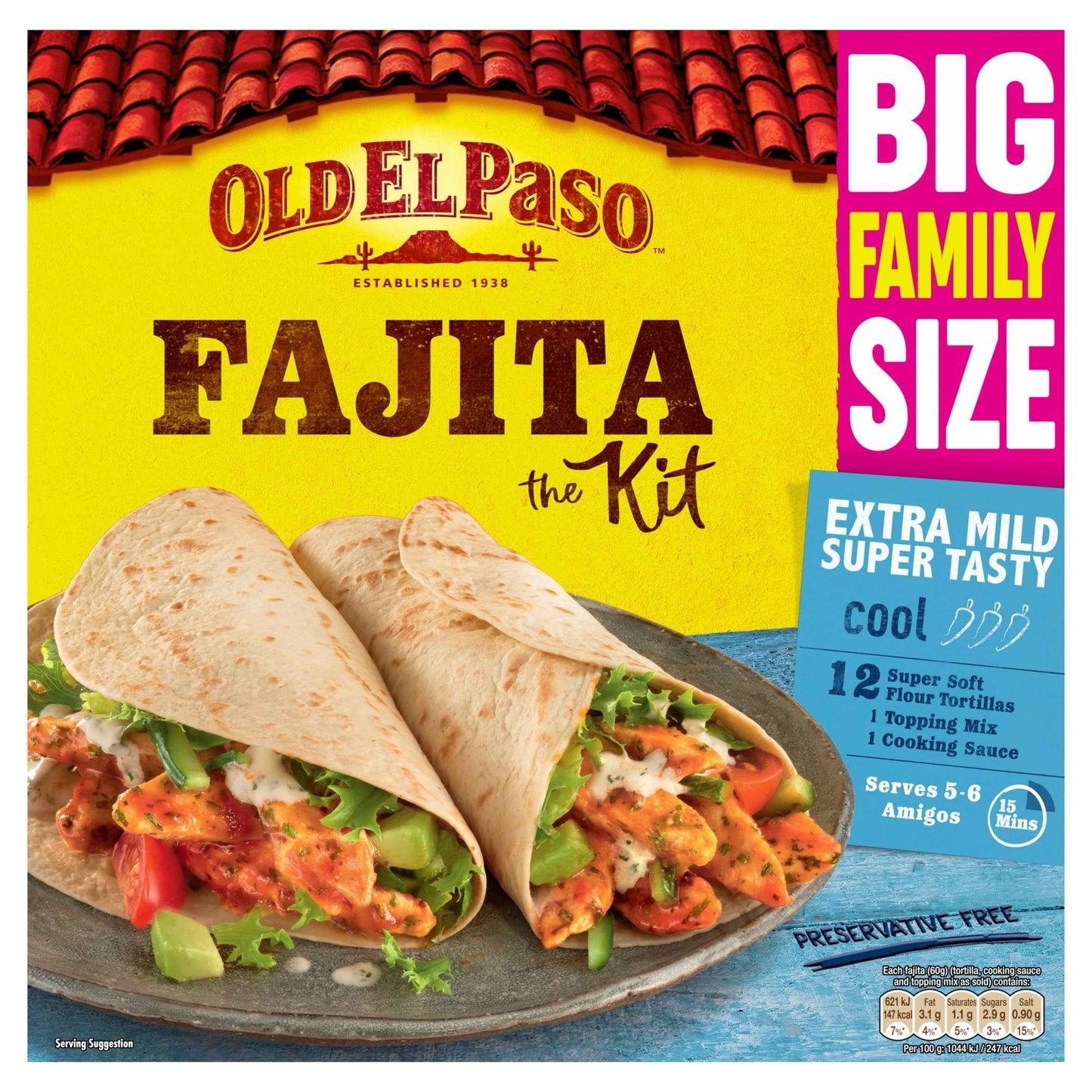 Fajita Flour Tortillas Kit 714g by OLD EL Paso